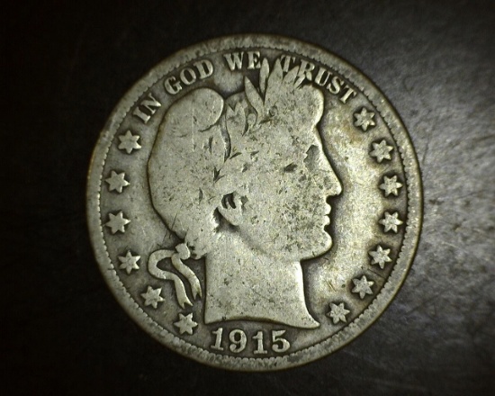 1915 S Barber Half Dollar VG