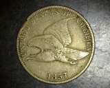 1857 Flying Eagle Cent EF/AU