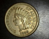 1859 Copper Nickel Indian Head Cent EF