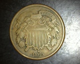 1865 Two Cent F+