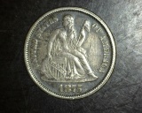 1875 Seated Liberty Dime VF