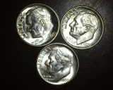 1950 P-D-S Lot of 3 Brilliant Uncirculated Dimes!