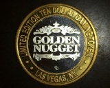 Limited Edition TEN DOLLAR .999 SILVER PROOF *GOLDEN NUGGET* Gaming Coin Token