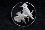 1973 Franklin Mint Belted Kingfisher #33 Robert's Birds Proof .925 2.3 oz. Silver Art Medal