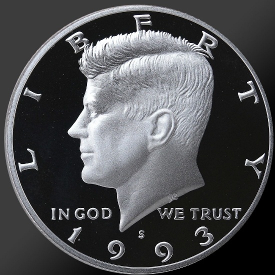 1993 90% Silver Kennedy Half Dollar Gem Proof Coin!