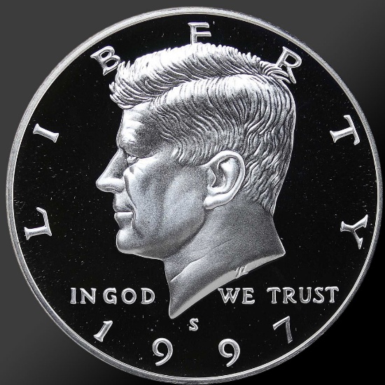 1997 90% Silver Kennedy Half Dollar Gem Proof Coin!