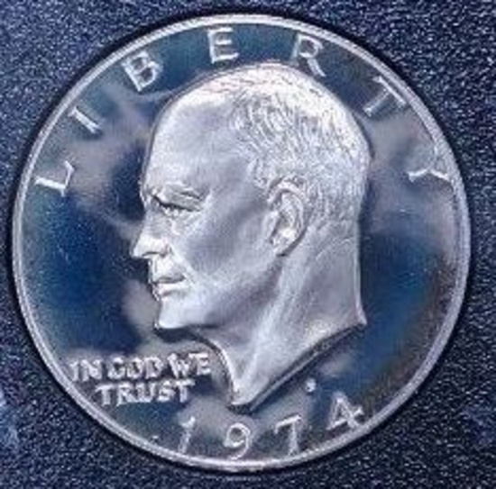 1974 Silver Eisenhower Ike Dollar Gem Proof Coin!