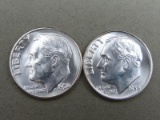 1958 P-D Lot of 2 Brilliant Uncirculated Dimes!