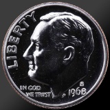 Roll of 1968 Proof Roosevelt Dimes