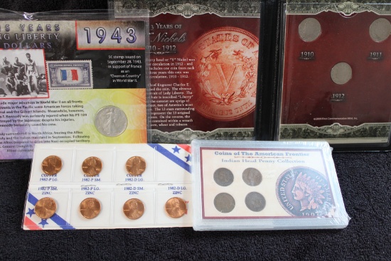 Lot of 4 Collections- Walking Liberty Halves, Indian Head & Lincoln Cents BU-Nickels