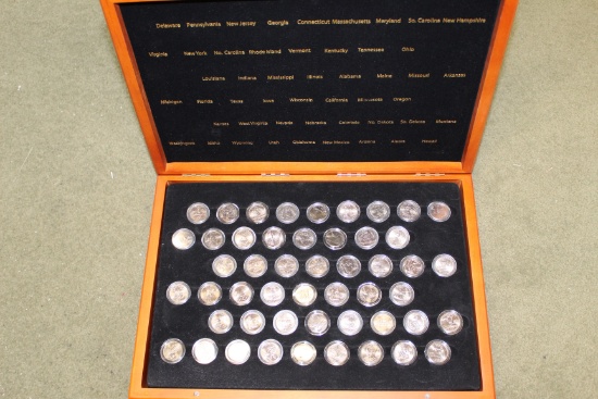 Complete 50 State Quarters 1999-2008 BU Custom Wood Display Box