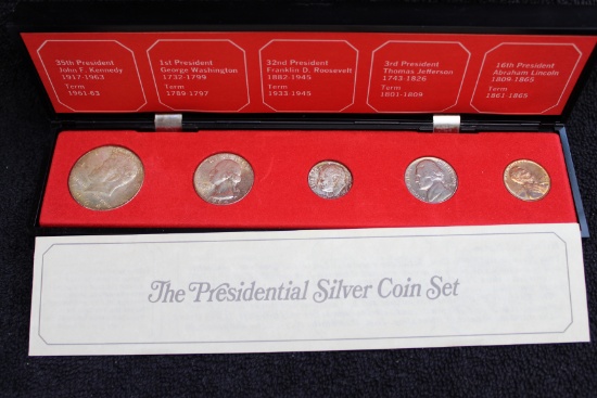 1964 BU The Presidential Silver 5 Coin Set