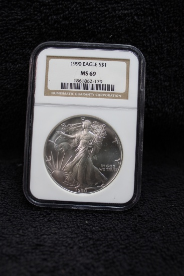 1990 1 oz. Silver American Eagle MS 69 NGC