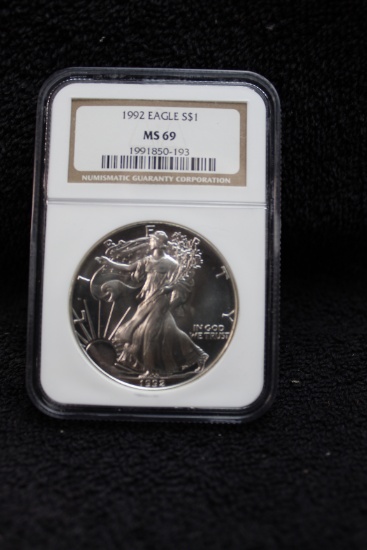 1992 1 oz. Silver American Eagle MS 69 NGC