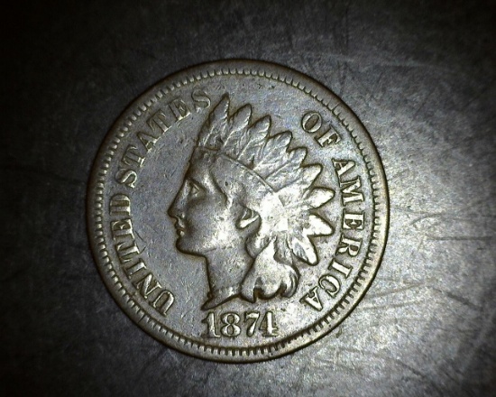 1874 Indian Head Cent F
