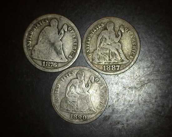 1876-1887S-1890 Seated Liberty Dimes