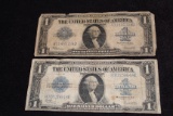 2 - 1923 $1 Silver Certificate Large Notes