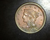 1854 Large Cent AU/BU