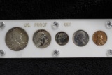 1954 Proof Set - Franklin Half - Washington Quarter- Roosevelt Dime-Jefferson 5c-Lincoln 1c