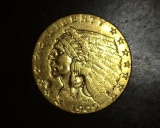1909 $2 1/2 Gold Indian AU