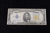 1934 $5 Silver Certificate North Africa Yellow Seal Note