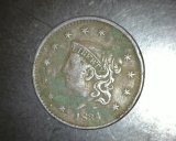 1834 Large Cent F/VF