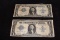 2 - 1923 $1 Silver Certificate Large Notes