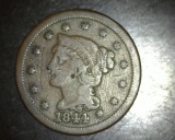 1844 Large Cent F