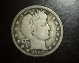 1907 S Barber Quarter VG