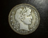 1908 D Barber Quarter F+