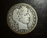 1914 Barber Quarter VG+