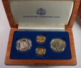 1987 Constitution 4 pc. Commemorative Set 2-$5 Gold , 2-$1 Silver Dollars OGP