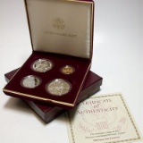 1995 Olympic 4 pc. Commemorative Set 1-$5 Gold , 2-$1 Silver Dollars, 1 Half Dollar OGP