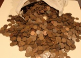 UNSEARCHED 1000 pc Bag of Lincoln Wheat Cents Average Circulated - Almost Uncirculated