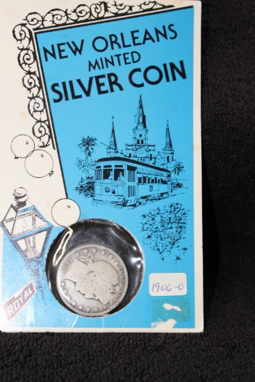 1906 O Silver Barber Half Dollar Commemorative New Orleans Holder