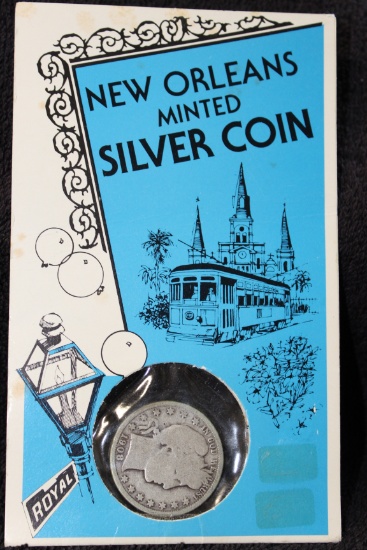1908 O Silver Barber Half Dollar Commemorative New Orleans Holder