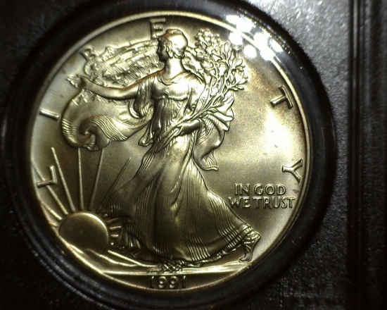 1991 1 oz. American Silver Eagle MS 69 PCGS