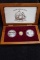 1992 Falkland Islands Heritage Year 3-Coin Silver & Gold Proof Collection OGP Wood Box COA