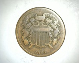 1864 Two Cent VG
