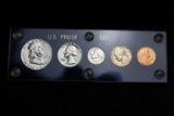 1953 Proof Set - Franklin Half - Washington Quarter- Roosevelt Dime-Jefferson 5c-Lincoln 1c