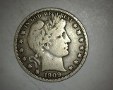 1909 Barber Half Dollar F+