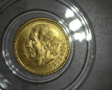 1945 Mexico Gold 2.5 Peso Coin .0602 AGW - 2 1/2 Peso - BU
