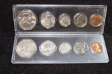 1957 P+D Mint Sets BU In Whitman Holders