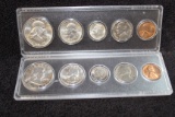 1958 P+D Mint Sets BU In Whitman Holders