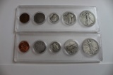 2 Coin Type Sets Halves-Quarters-Dimes-Nickels-Cents