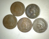 1864-1865-1873-1874-1879 Indian Head Cents