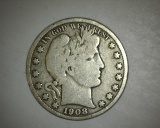 1908 D Barber Half Dollar VG/F