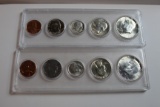1964 P+D MS Set Franklin Halfs-Washington Quarters-Roosevelt Dimes-Jefferson Nickels-Lincoln Cents