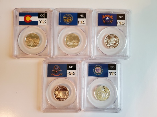 2006 Complete Set of 5 SILVER State Quarters PR69 DCAM PCGS