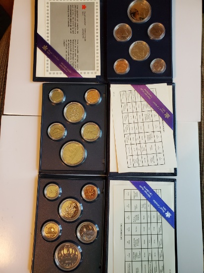 1985-1986-1987 Canada Specimen Sets Royal Canadian Mint OGP